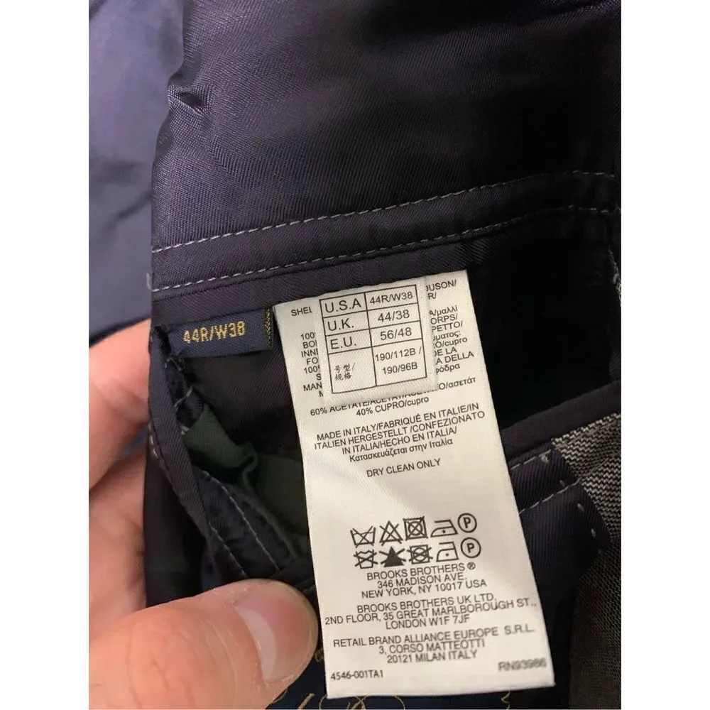 Brooks Brothers Saxxon blazer gray men's size regular 44R/W38